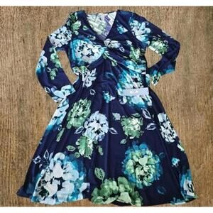 Designer women 1X extra large clothes floral flowers dress gown